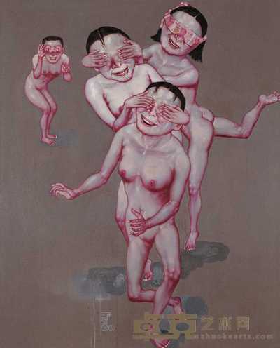 尹坤 四女孩 100×80cm